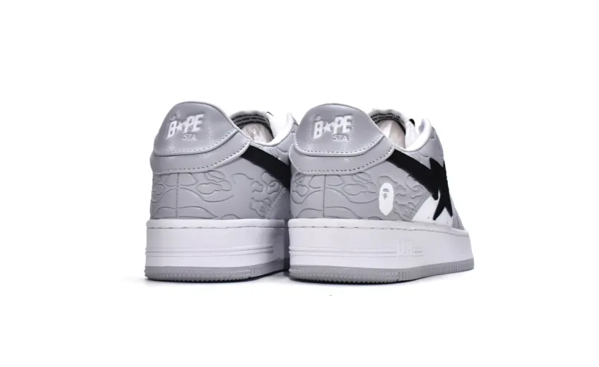 Bstsneaker-{Special Sale} Bapesta Bathing Ape Bape Sta Low White Grey 1H70-191-002