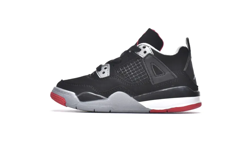 Bstsneaker-Air Jordan 4 Retro PS Bred BQ7660-060 (Kids Shoes) 