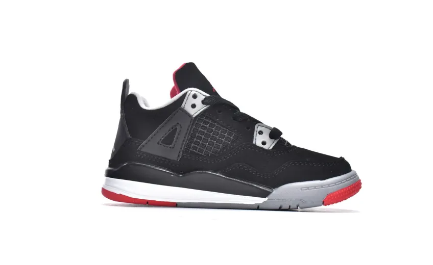 Bstsneaker-Air Jordan 4 Retro PS Bred BQ7660-060 (Kids Shoes) 