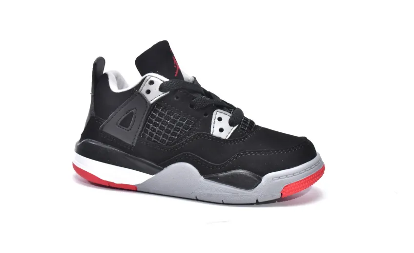 Bstsneaker-Air Jordan 4 Retro PS Bred BQ7660-060 (Kids Shoes) 
