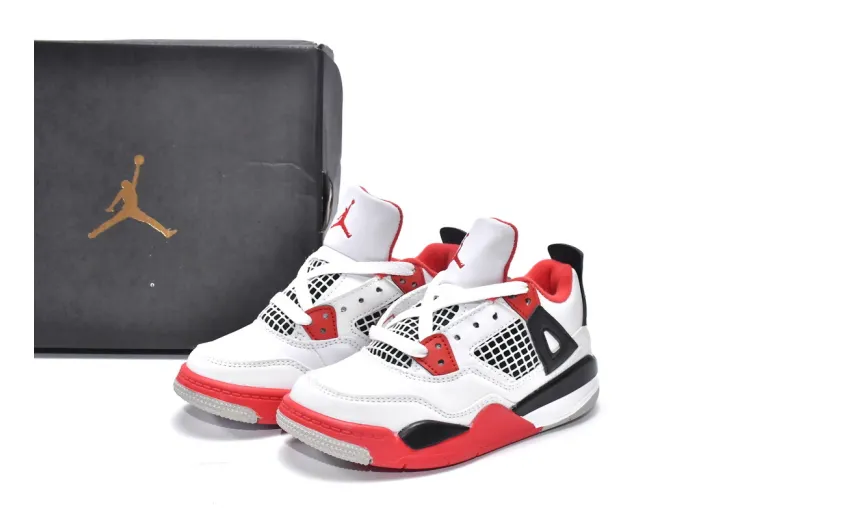 Bstsneaker-Air Jordan 4 Retro PS Fire Red BQ7669-160(Kids Shoes)