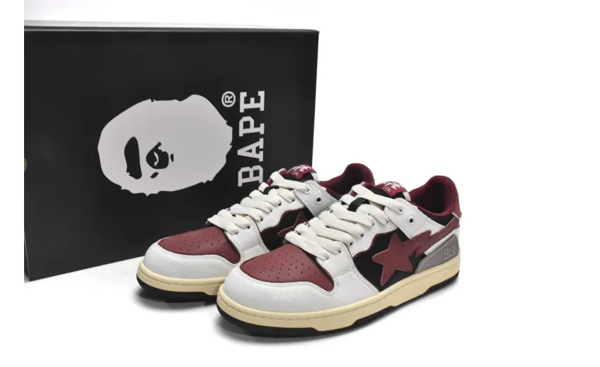 Bstsneaker-Bapesta Bape Sk8 Sta Low Red Grey 1I20-291-020