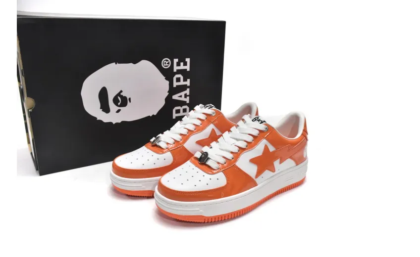 Bstsneaker-Bapesta Bape Sk8 Sta Low White Orange 1G70-109-0017