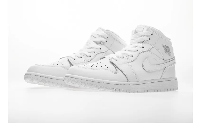 Bstsneaker-Jordan 1 Mid White Pure Platinum (2018)  554725-109