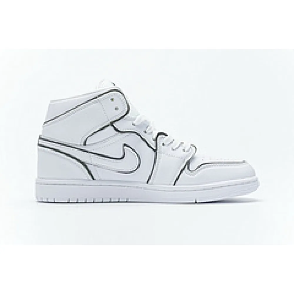 Bstsneaker- Air Jordan 1 Mid Iridescent Reflective White (W) CK6587-100 