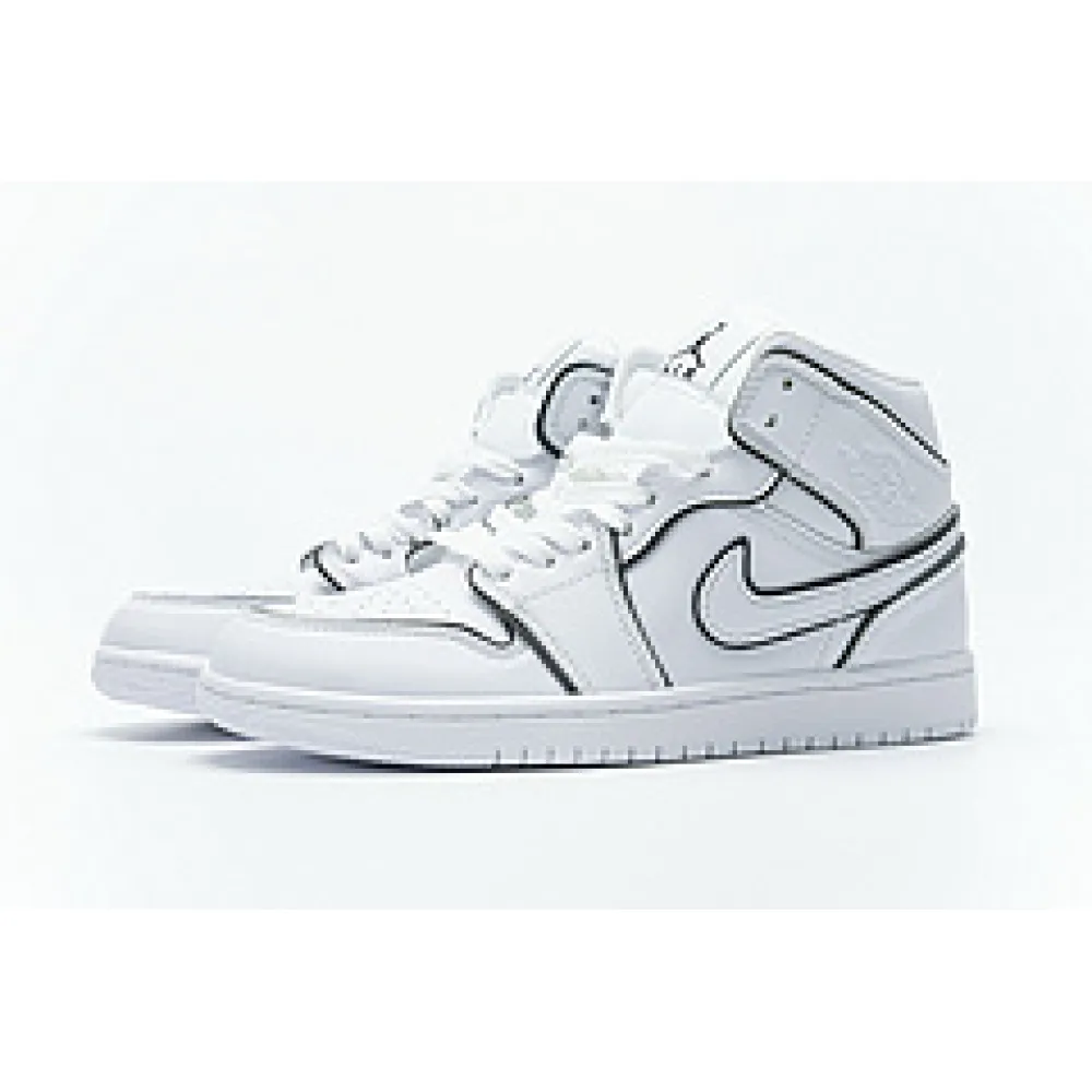 Bstsneaker- Air Jordan 1 Mid Iridescent Reflective White (W) CK6587-100 