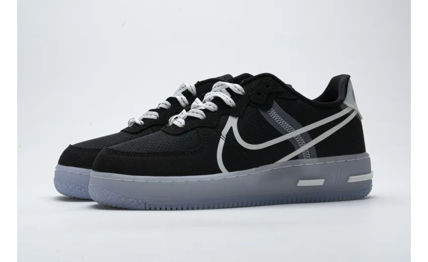  Nike Air Force 1 React Black White Rush Ice CQ8879-103 