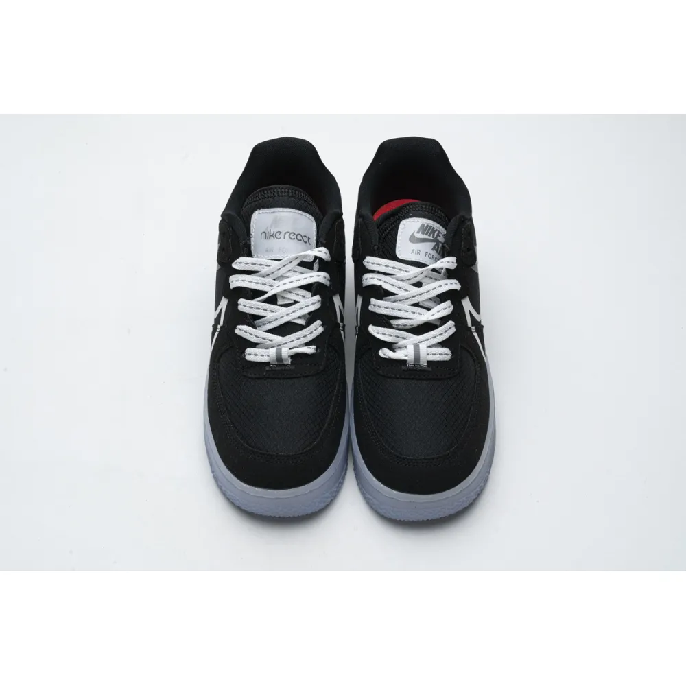  Nike Air Force 1 React Black White Rush Ice CQ8879-103 