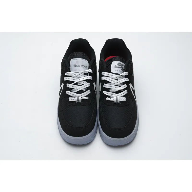  Nike Air Force 1 React Black White Rush Ice CQ8879-103 