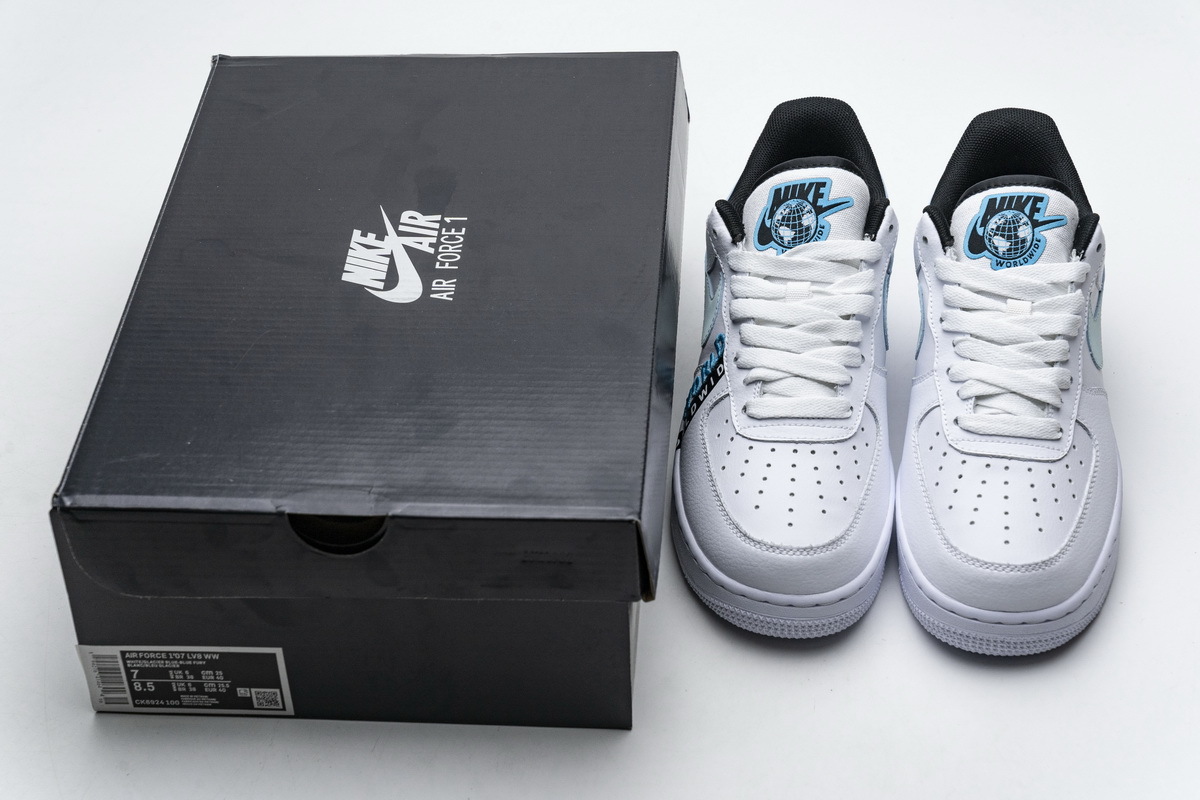 Bstsneaker- Nike Air Force 1 Worldwide White Blue Black CK6924-100 