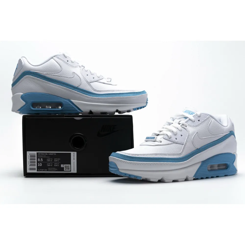 Bstsneaker- Nike Air Max 90 Undefeated White Blue Fury CJ7197-102 