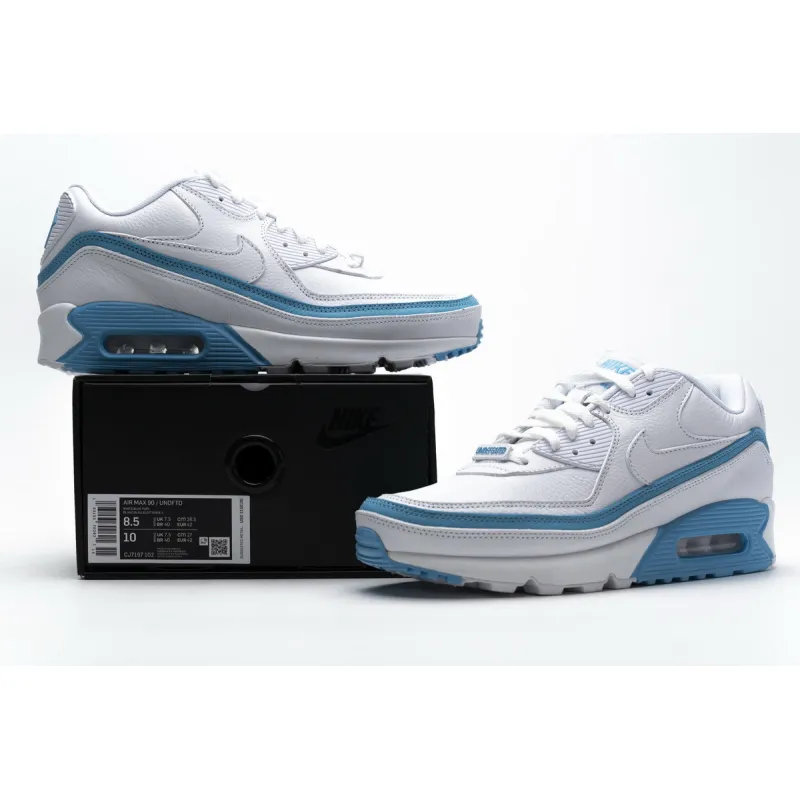 Bstsneaker- Nike Air Max 90 Undefeated White Blue Fury CJ7197-102 