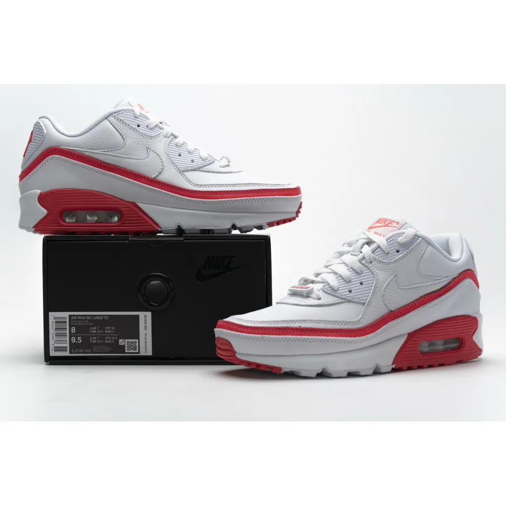 Bstsneaker- Nike Air Max 90 Undefeated White Solar Red CJ7197-103 