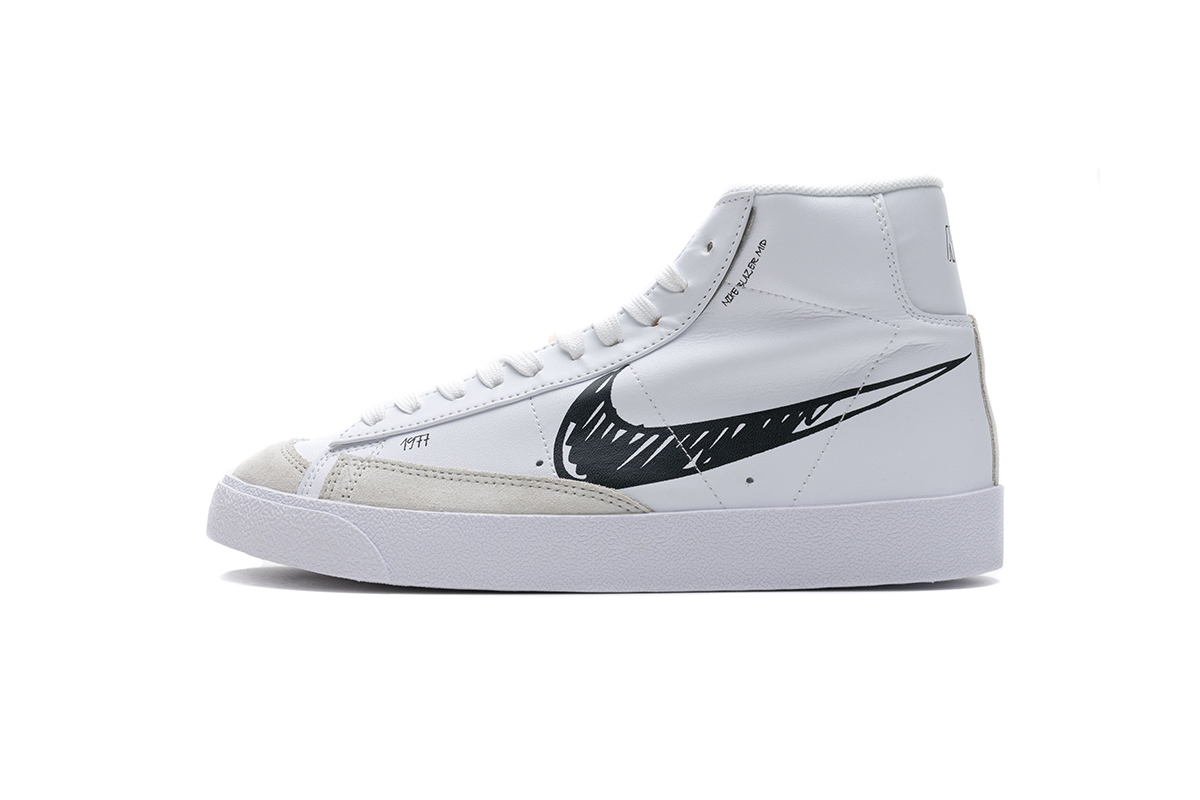 Bstsneaker- Nike Blazer Mid 77 Sketch White Black CW7580-101 