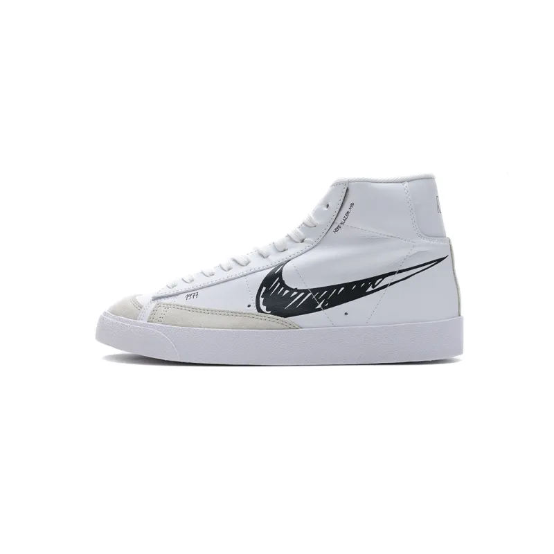 Bstsneaker- Nike Blazer Mid 77 Sketch White Black CW7580-101 