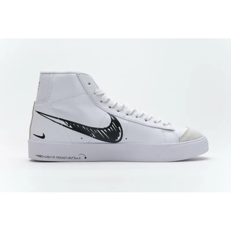Bstsneaker- Nike Blazer Mid 77 Sketch White Black CW7580-101 