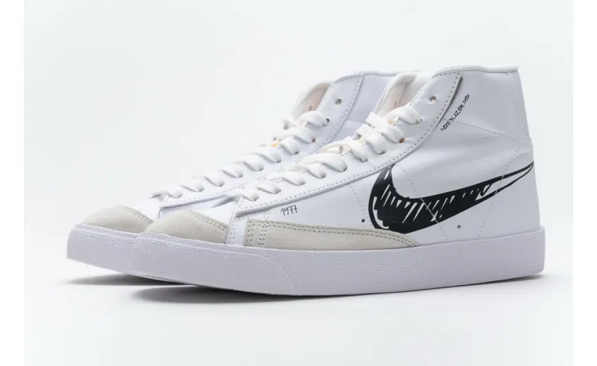 Bstsneaker- Nike Blazer Mid 77 Sketch White Black CW7580-101 