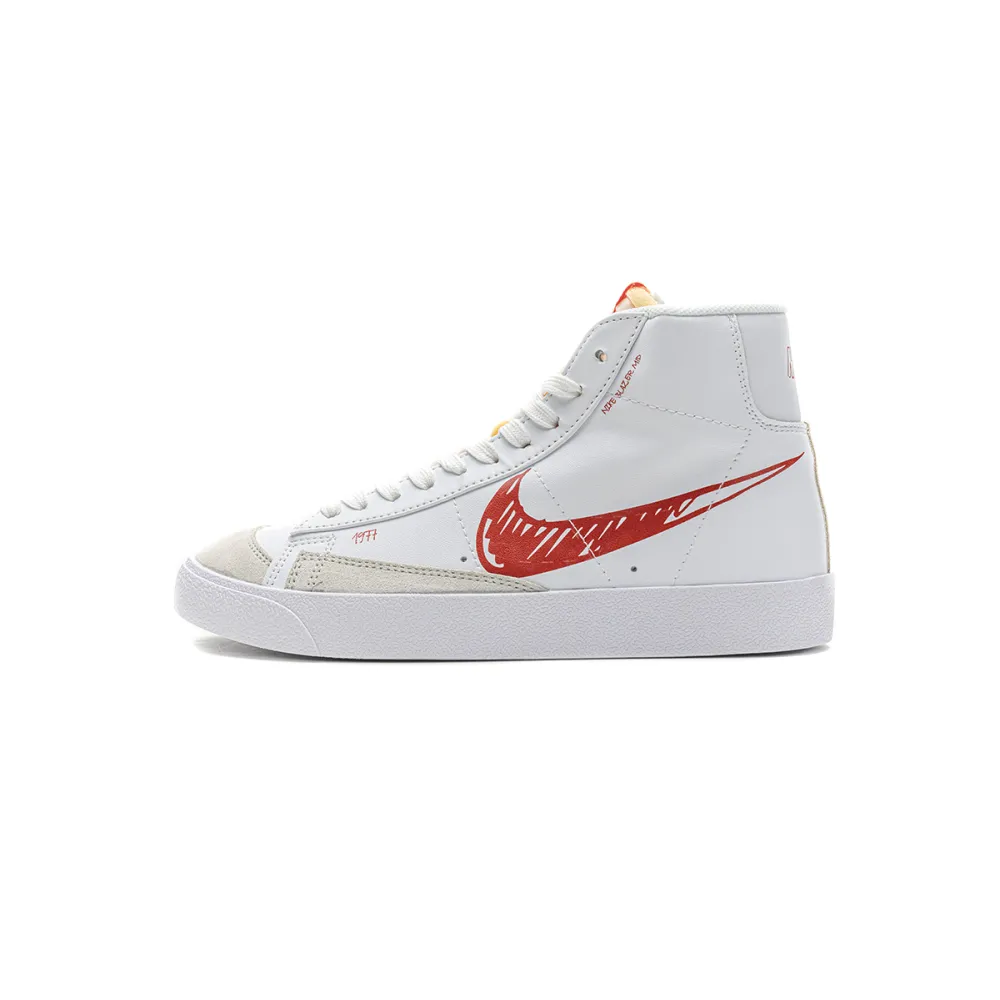 Bstsneaker- Nike Blazer Mid 77 Sketch White Red CW7580-100 