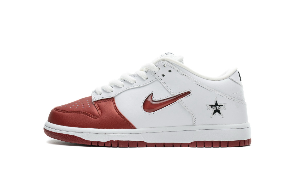 Bstsneaker- Nike SB Dunk Low Supreme Jewel Swoosh Red CK3480-600 