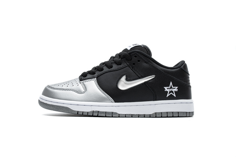 Bstsneaker- Nike SB Dunk Low Supreme Jewel Swoosh Silver CK3480-001 