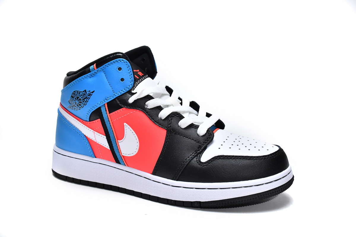Bstsneaker- Air Jordan 1 Mid Tri Color Ribbons (GS) CV4891-001 