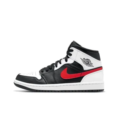 Bstsneaker- Air Jordan 1 Mid Black Chile Red White 554724-075 