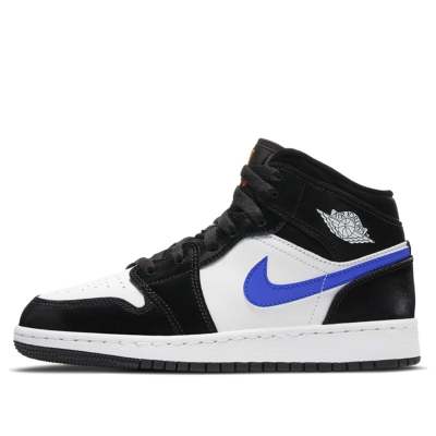 Bstsneaker- Air Jordan 1 Mid Black Racer Blue White (GS) 554725-084  01