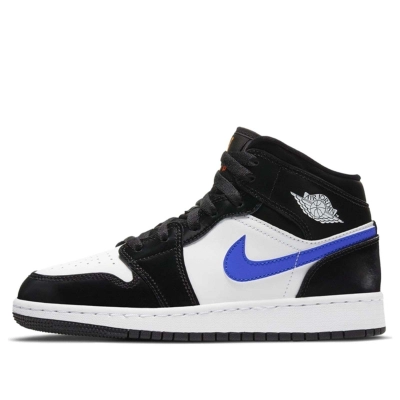 Bstsneaker- Air Jordan 1 Mid Black Racer Blue White (GS) 554725-084  01