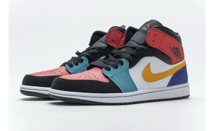 Bstsneaker- Air Jordan 1 Mid Bred Multi-Color 554724-125 