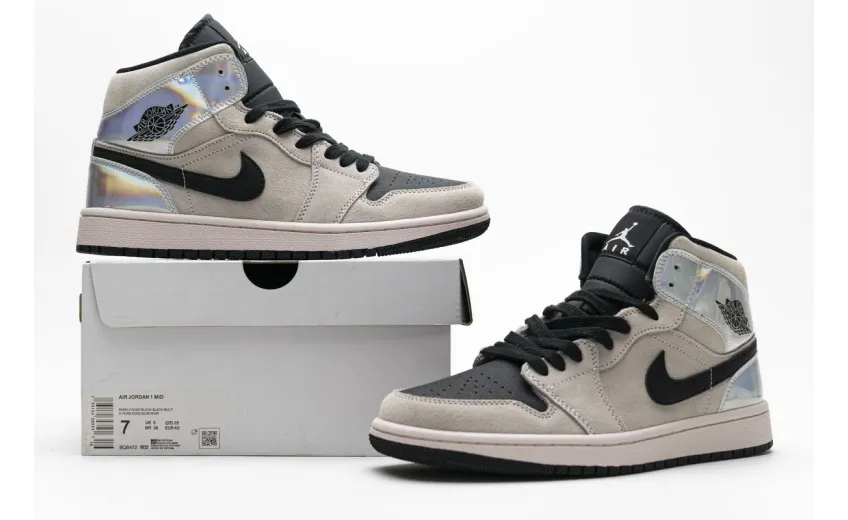 Bstsneaker- Air Jordan 1 Mid Dirty Powder Iridescent (W) BQ6472-602 