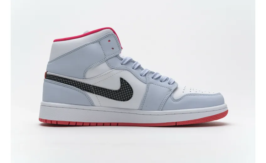 Bstsneaker- Air Jordan 1 Mid Half Blue Polka Dot Swoosh (GS) 555112-400 