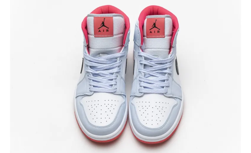 Bstsneaker- Air Jordan 1 Mid Half Blue Polka Dot Swoosh (GS) 555112-400 