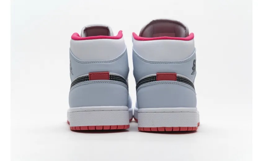 Bstsneaker- Air Jordan 1 Mid Half Blue Polka Dot Swoosh (GS) 555112-400 