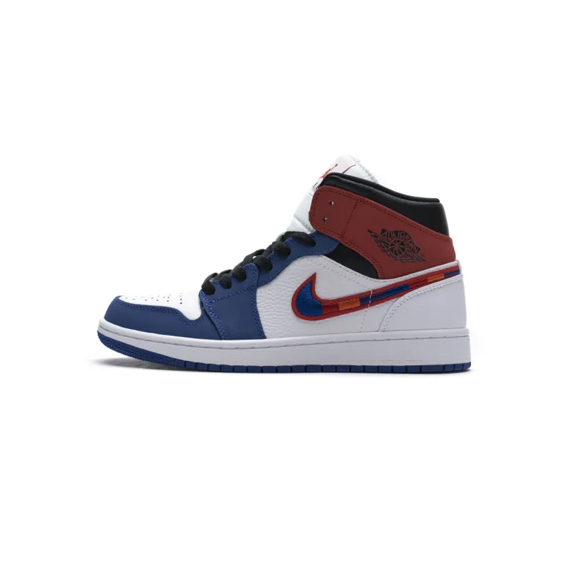 Bstsneaker- Air Jordan 1 Mid Multi-Color Swoosh 852542-146 