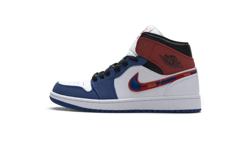 Bstsneaker- Air Jordan 1 Mid Multi-Color Swoosh 852542-146 