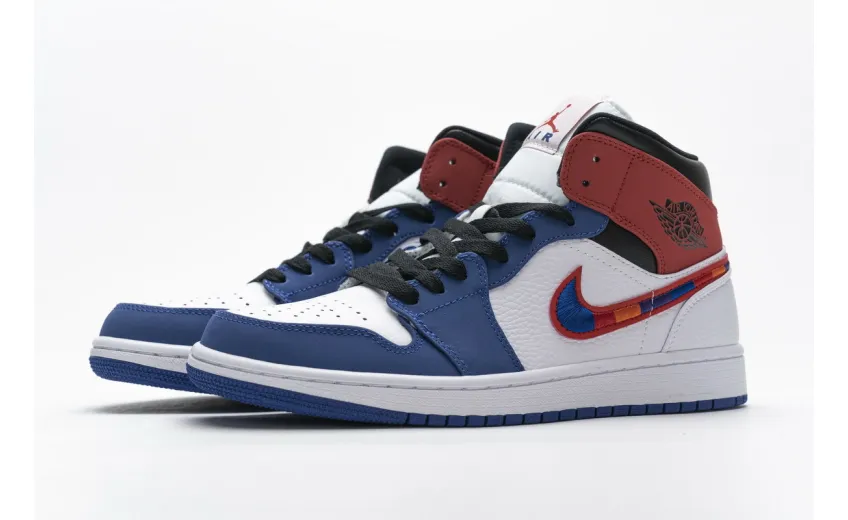 Bstsneaker- Air Jordan 1 Mid Multi-Color Swoosh 852542-146 