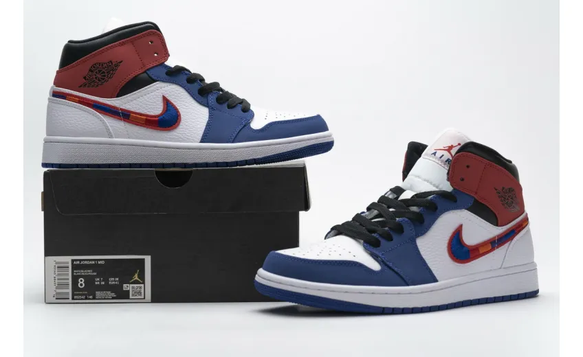 Bstsneaker- Air Jordan 1 Mid Multi-Color Swoosh 852542-146 