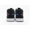 Bstsneaker- Air Jordan 1 Mid Multi-Color Swoosh Black (GS) 554725-065 