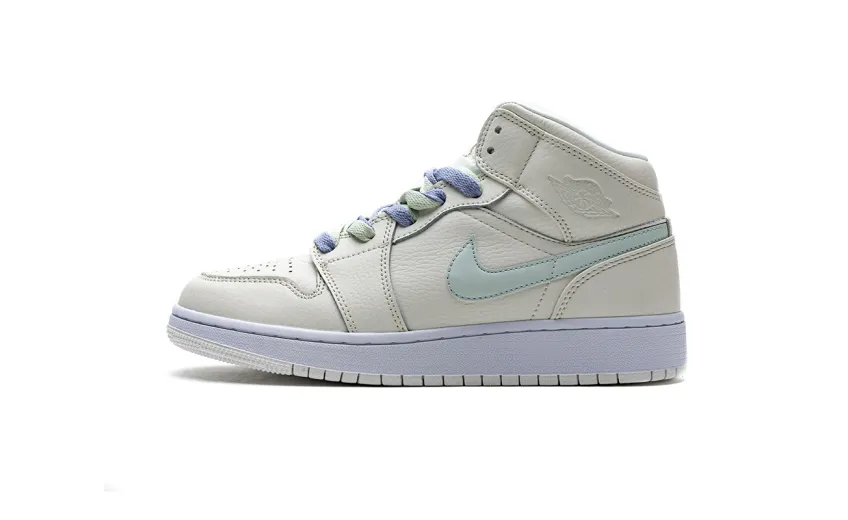 Bstsneaker- Air Jordan 1 Mid Multi-Color Swoosh Phantom (GS) 555112-035 