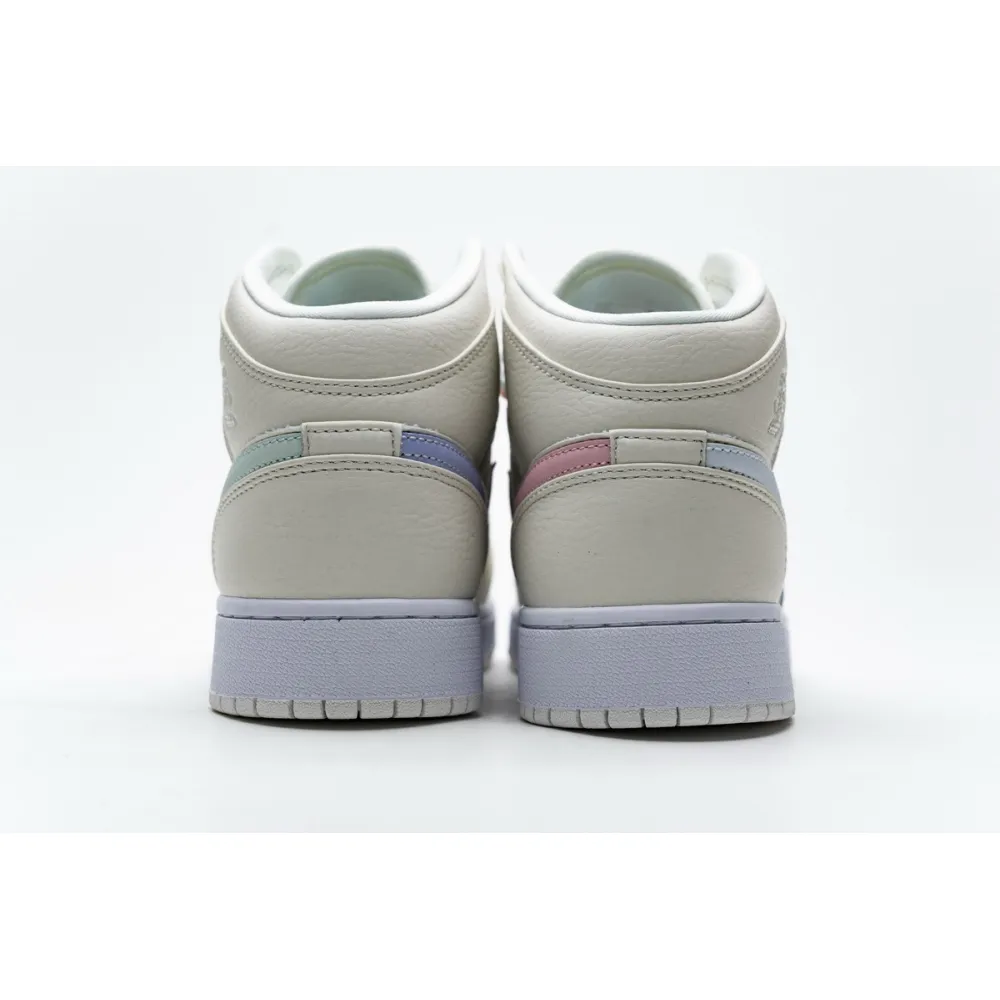 Bstsneaker- Air Jordan 1 Mid Multi-Color Swoosh Phantom (GS) 555112-035 