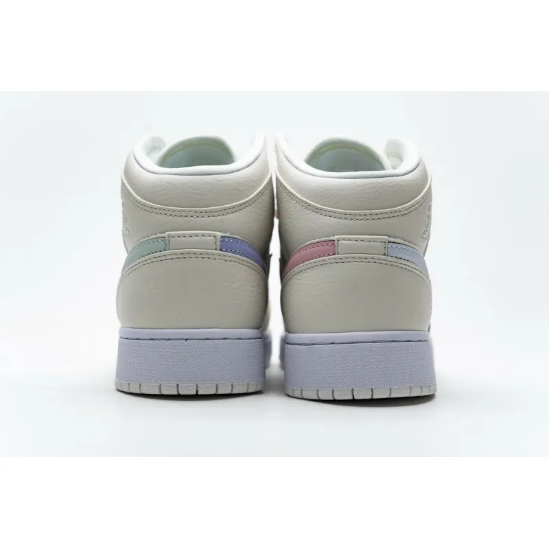 Bstsneaker- Air Jordan 1 Mid Multi-Color Swoosh Phantom (GS) 555112-035 