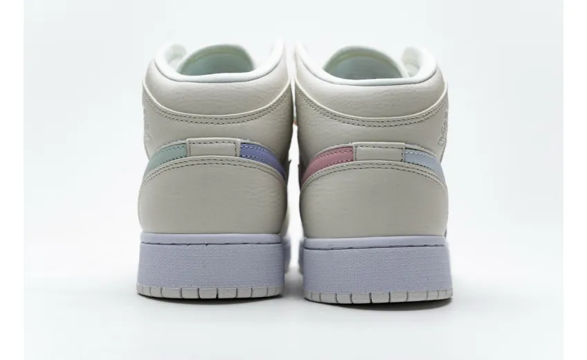 Bstsneaker- Air Jordan 1 Mid Multi-Color Swoosh Phantom (GS) 555112-035 