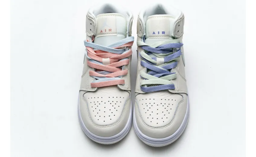 Bstsneaker- Air Jordan 1 Mid Multi-Color Swoosh Phantom (GS) 555112-035 