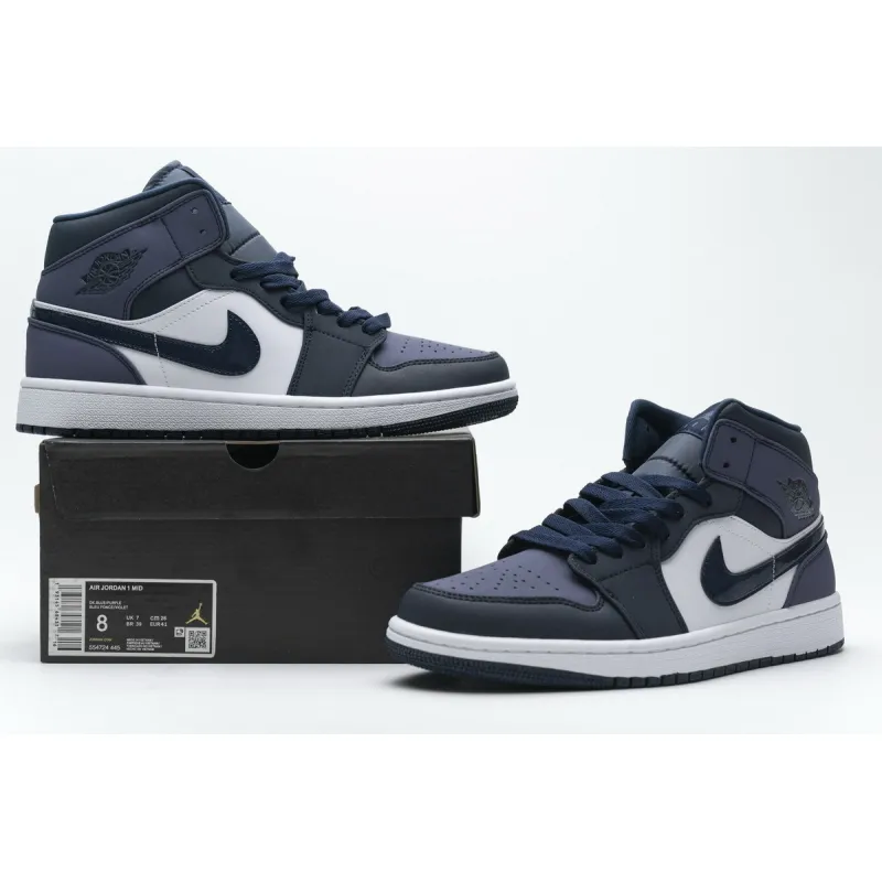 Bstsneaker- Air Jordan 1 Mid Obsidian Sanded Purple 554724-445 