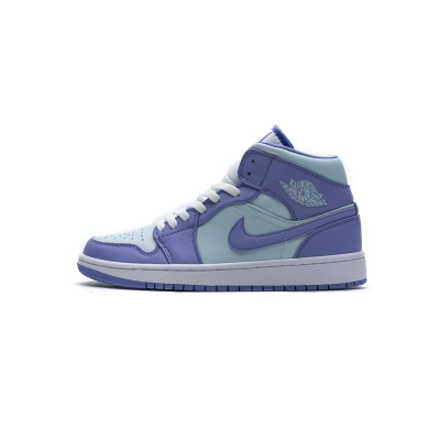 Bstsneaker- Air Jordan 1 Mid Purple Aqua (GS) 554725-500   01
