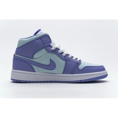 Bstsneaker- Air Jordan 1 Mid Purple Aqua (GS) 554725-500   02