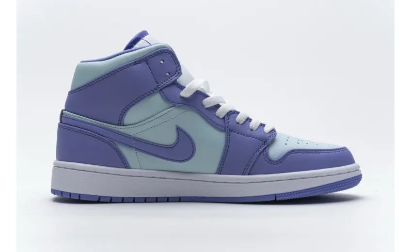 Bstsneaker- Air Jordan 1 Mid Purple Aqua (GS) 554725-500  