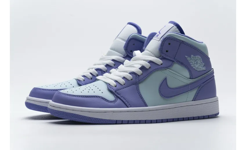 Bstsneaker- Air Jordan 1 Mid Purple Aqua (GS) 554725-500  