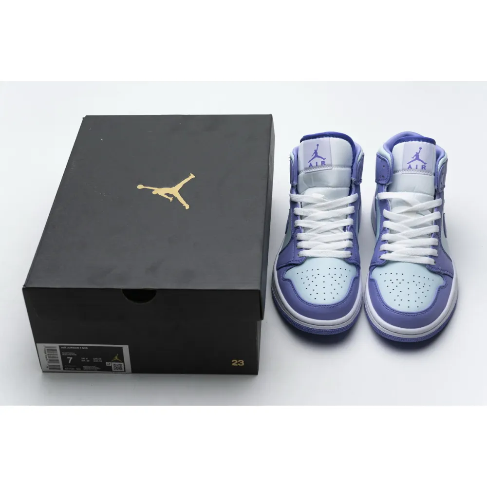 Bstsneaker- Air Jordan 1 Mid Purple Aqua (GS) 554725-500  