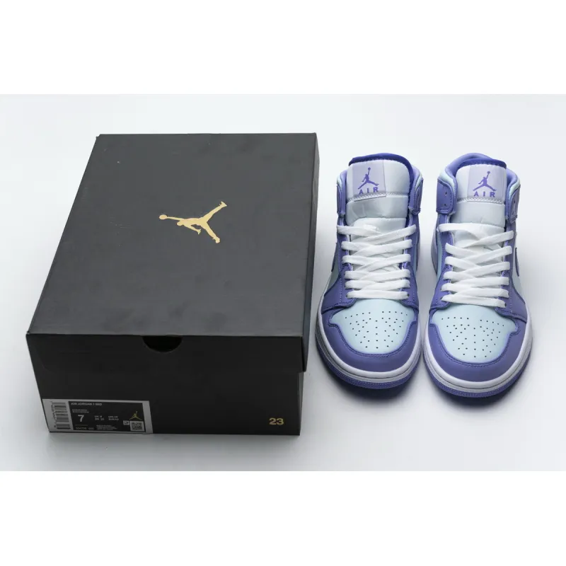 Bstsneaker- Air Jordan 1 Mid Purple Aqua (GS) 554725-500  